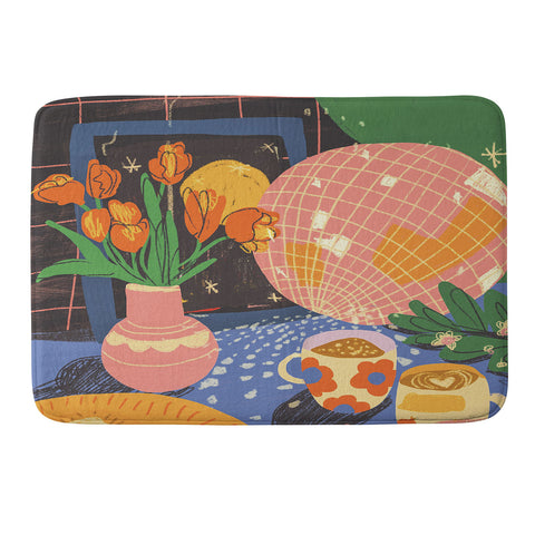 Gigi Rosado Disco night 2 Memory Foam Bath Mat