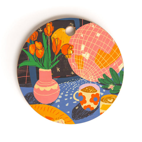 Gigi Rosado Disco night 2 Cutting Board Round