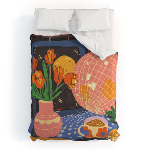 Gigi Rosado Disco night 2 Duvet Cover