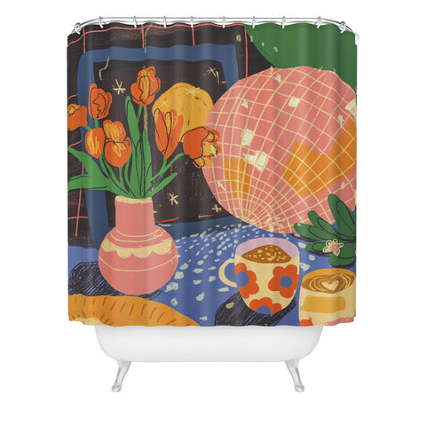 Gigi Rosado Disco night 2 Shower Curtain