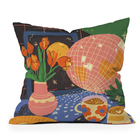 Gigi Rosado Disco night 2 Throw Pillow