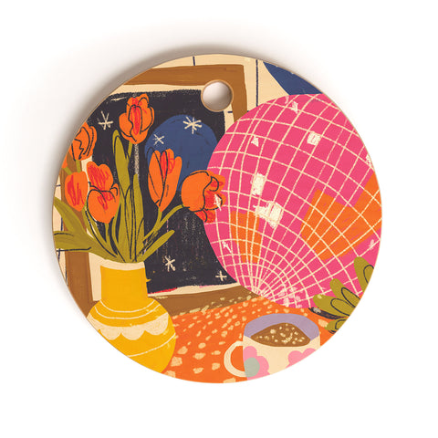 Gigi Rosado Disco night Cutting Board Round