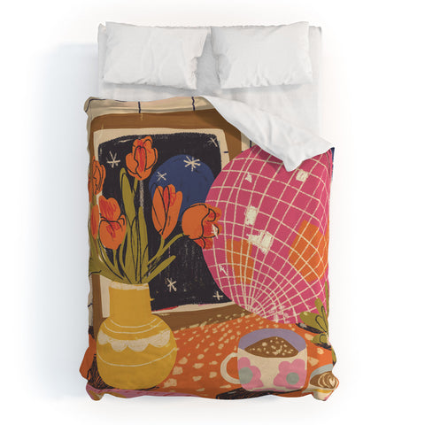 Gigi Rosado Disco night Duvet Cover