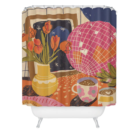 Gigi Rosado Disco night Shower Curtain