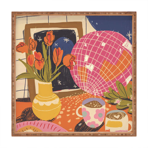 Gigi Rosado Disco night Square Tray