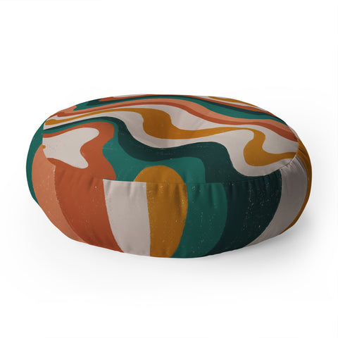 Gigi Rosado Earthy swirls Floor Pillow Round