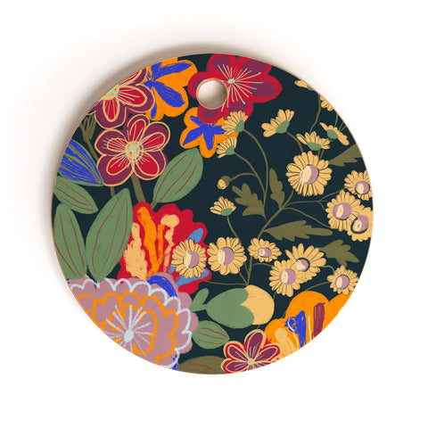 Gigi Rosado Eclipse garden Cutting Board Round