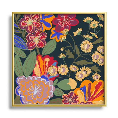 Gigi Rosado Eclipse garden Square Metal Framed Art Print