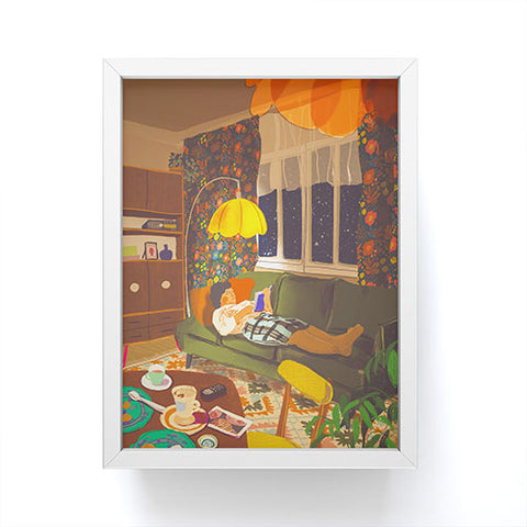 Gigi Rosado Evening book reader Framed Mini Art Print