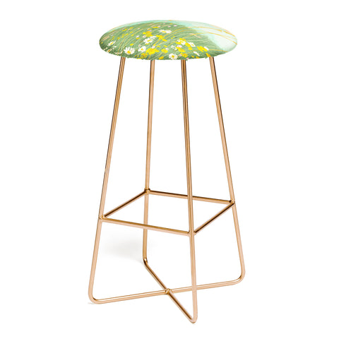 Gigi Rosado Floral landscape Bar Stool