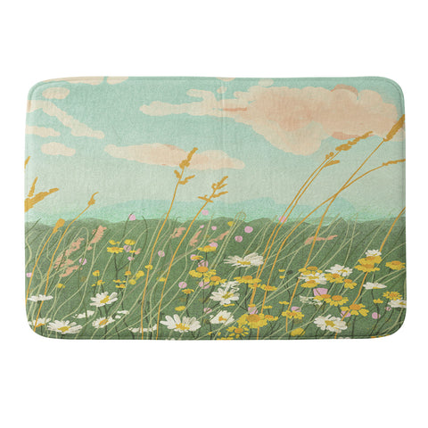 Gigi Rosado Floral landscape Memory Foam Bath Mat