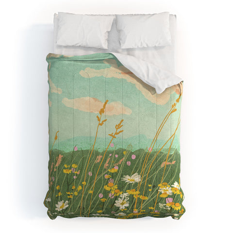 Gigi Rosado Floral landscape Comforter