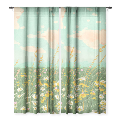 Gigi Rosado Floral landscape Sheer Non Repeat