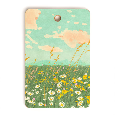 Gigi Rosado Floral landscape Cutting Board Rectangle