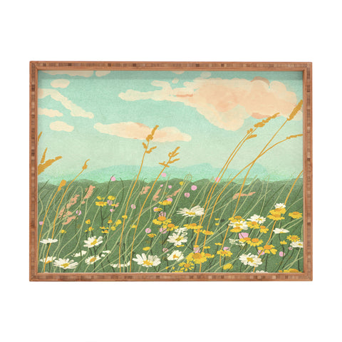 Gigi Rosado Floral landscape Rectangular Tray