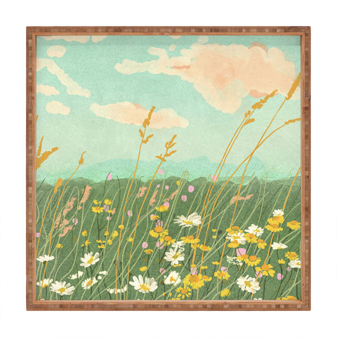 Gigi Rosado Floral landscape Square Tray