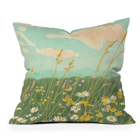 Gigi Rosado Floral landscape Outdoor Throw Pillow