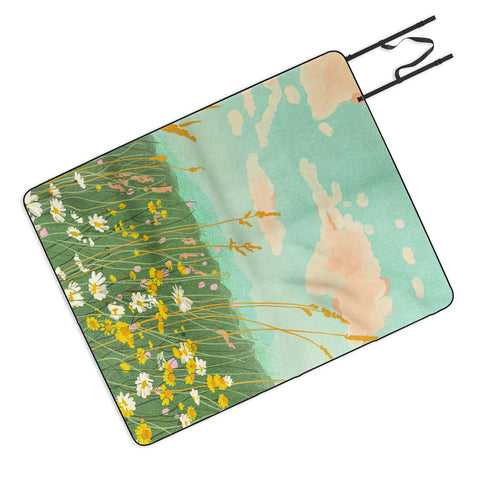 Gigi Rosado Floral landscape Picnic Blanket