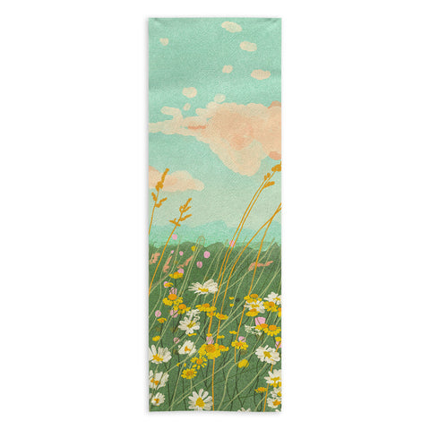 Gigi Rosado Floral landscape Yoga Towel