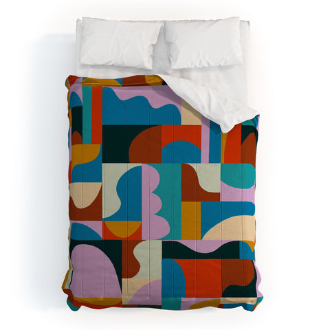 Gigi Rosado Geometric collage Comforter