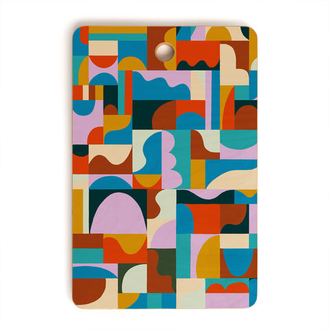 Gigi Rosado Geometric collage Cutting Board Rectangle