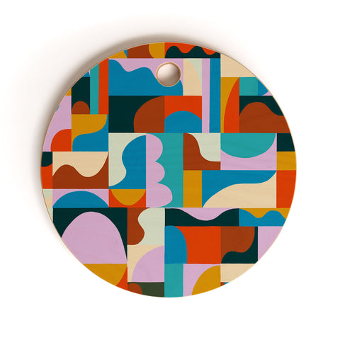 Gigi Rosado Geometric collage Cutting Board Round