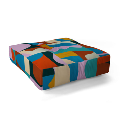 Gigi Rosado Geometric collage Floor Pillow Square