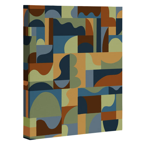 Gigi Rosado Geometric collage forest Art Canvas