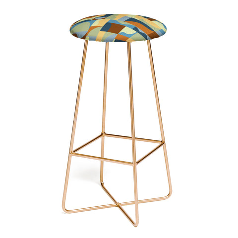 Gigi Rosado Geometric collage forest Bar Stool