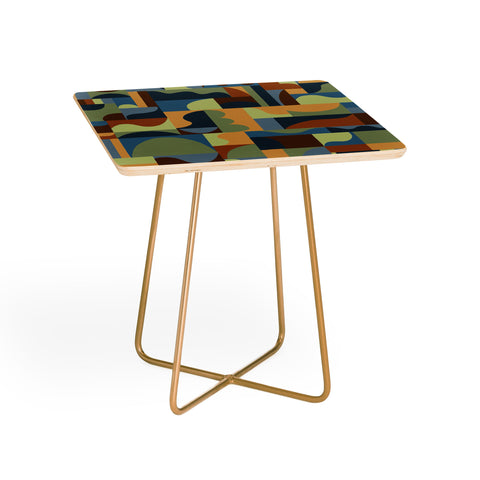 Gigi Rosado Geometric collage forest Side Table