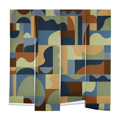 Gigi Rosado Geometric collage forest Wall Mural