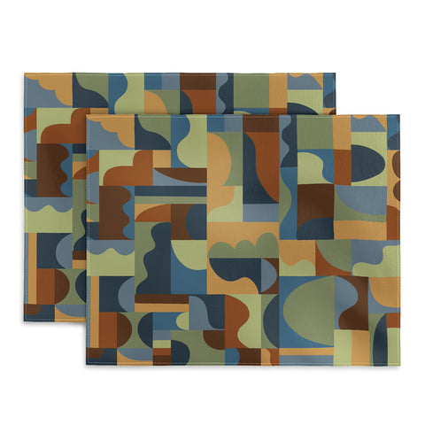 Gigi Rosado Geometric collage forest Placemat