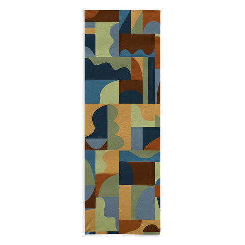 Gigi Rosado Geometric collage forest Yoga Towel