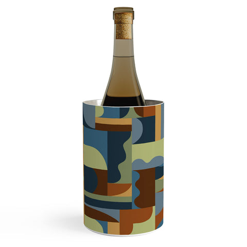 Gigi Rosado Geometric collage forest Wine Chiller
