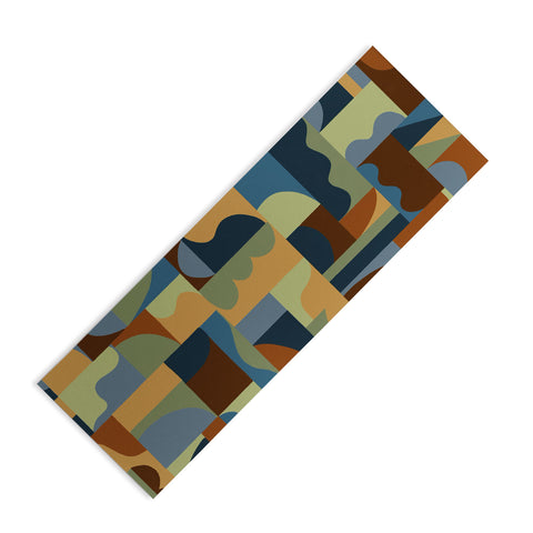 Gigi Rosado Geometric collage forest Yoga Mat