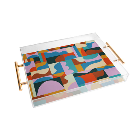 Gigi Rosado Geometric collage Acrylic Tray