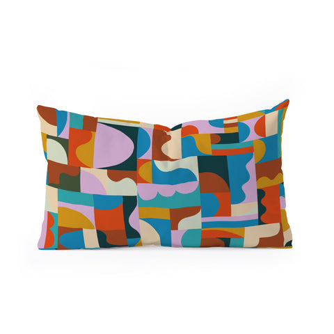 Gigi Rosado Geometric collage Oblong Throw Pillow