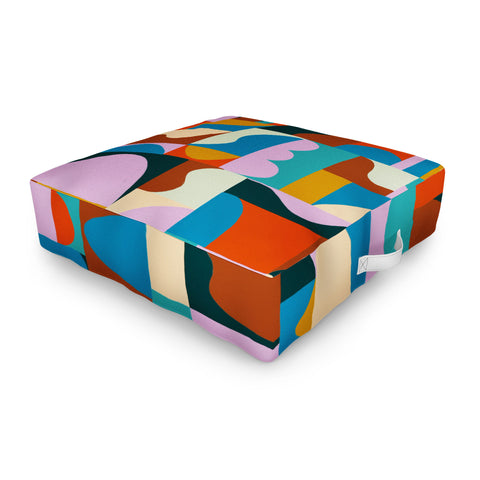 Gigi Rosado Geometric collage Outdoor Floor Cushion