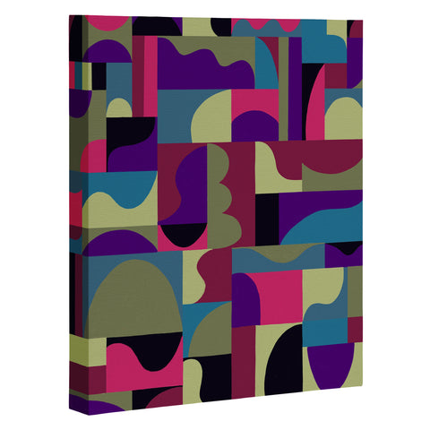 Gigi Rosado Geometric collage patchouli Art Canvas