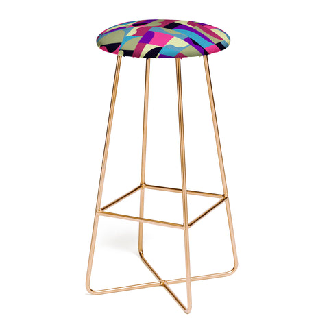 Gigi Rosado Geometric collage patchouli Bar Stool