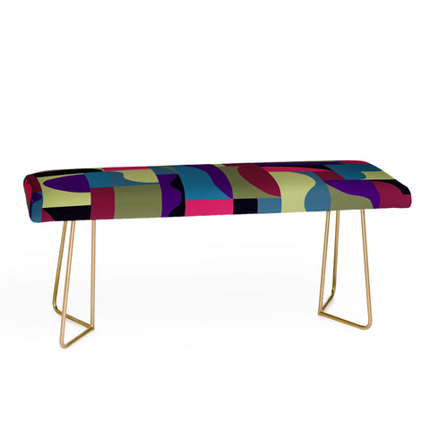 Gigi Rosado Geometric collage patchouli Bench