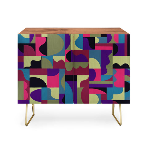 Gigi Rosado Geometric collage patchouli Credenza