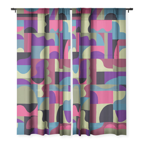 Gigi Rosado Geometric collage patchouli Sheer Non Repeat