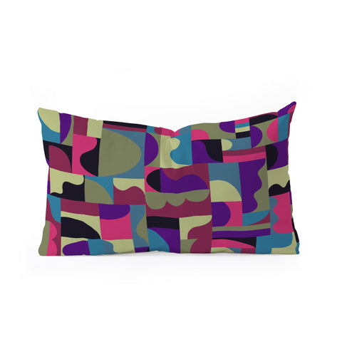 Gigi Rosado Geometric collage patchouli Oblong Throw Pillow