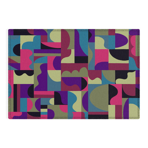 Gigi Rosado Geometric collage patchouli Outdoor Rug