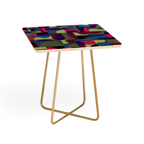 Gigi Rosado Geometric collage patchouli Side Table