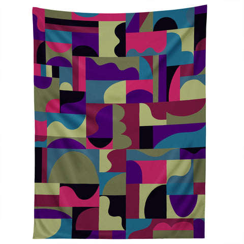 Gigi Rosado Geometric collage patchouli Tapestry