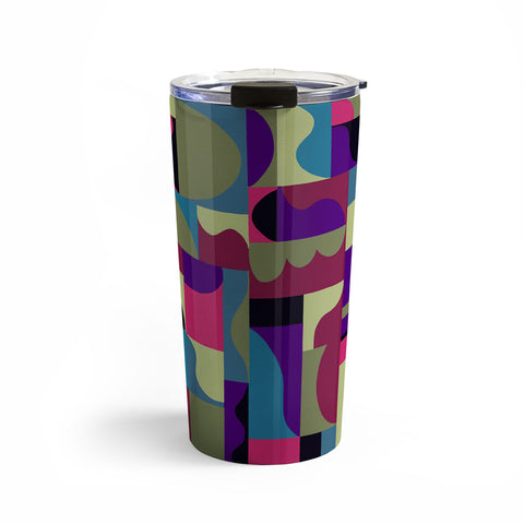 Gigi Rosado Geometric collage patchouli Travel Mug