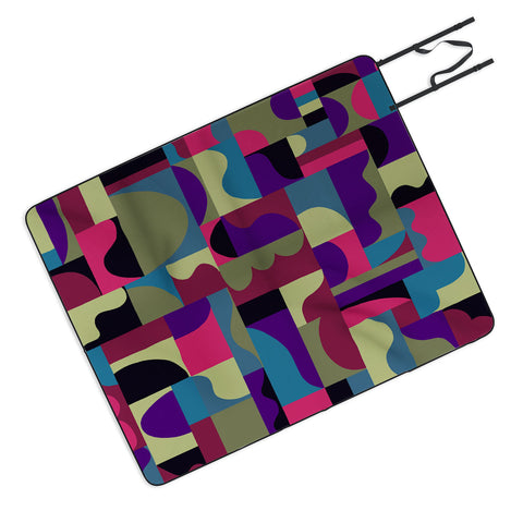 Gigi Rosado Geometric collage patchouli Picnic Blanket