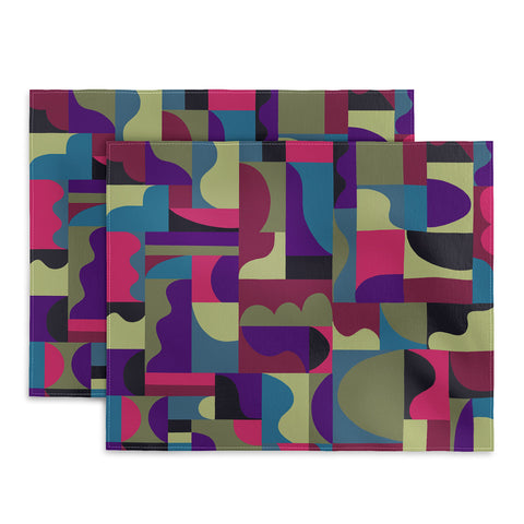 Gigi Rosado Geometric collage patchouli Placemat